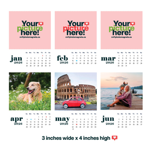 2026 Calendar Magnets – Set of 12