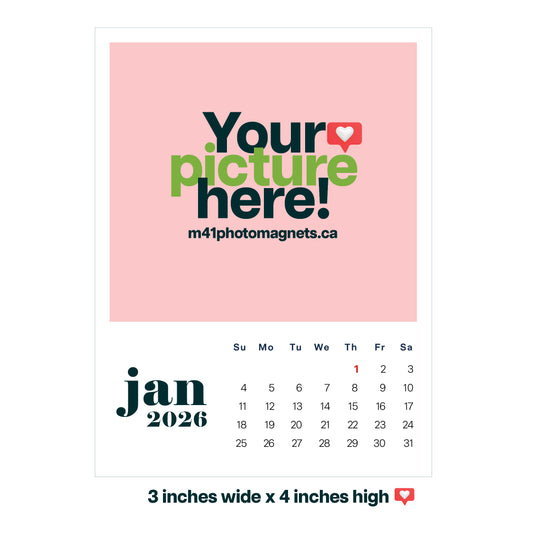 2026 Calendar Magnets – Set of 12